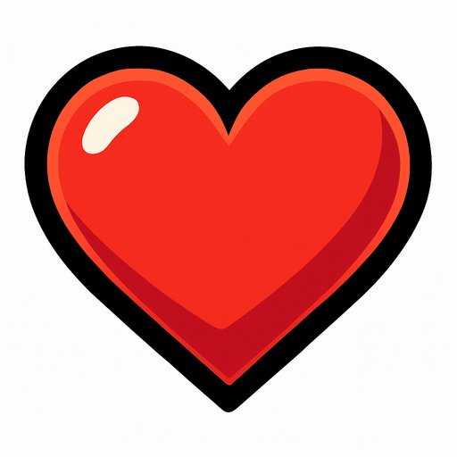 heart.
In-Game asset.  2d.  High contrast.  No shadows. heart