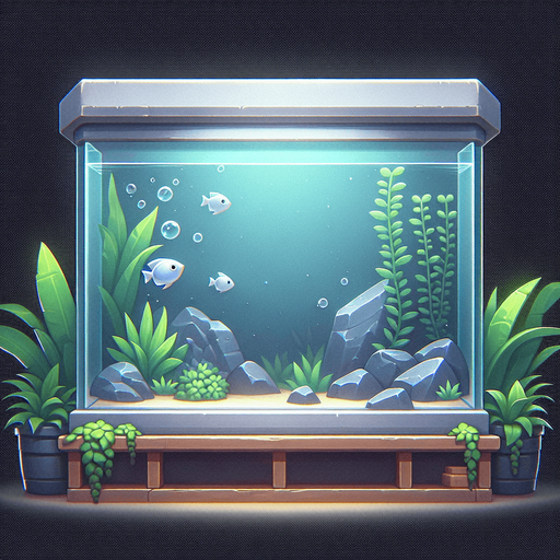 An aquarium with no fish on a sheel in a photorealistic style.
Single Game Texture. In-Game asset. 2d. Blank background. High contrast. No shadows.