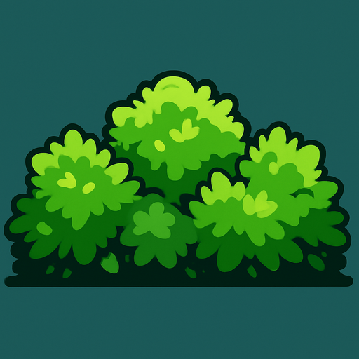 2d side scroller anime green bushs asset.
In-Game asset.  2d.  High contrast.  No shadows