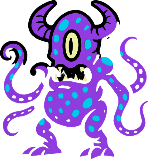 alien creature drawing.
In-Game asset.  2d.  High contrast.  No shadows