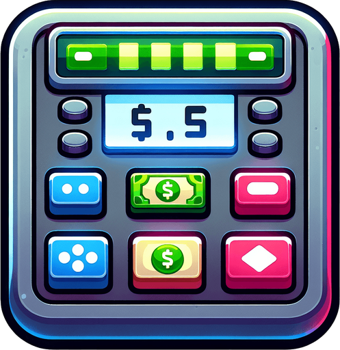 moneyCounterDisplay.
Single Game Texture.  In-Game asset.  2d.  Blank background.  High contrast.  No shadows