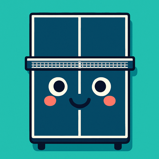 ping pong table only from the top with a face on it.
In-Game asset.  2d.  High contrast.  No shadows