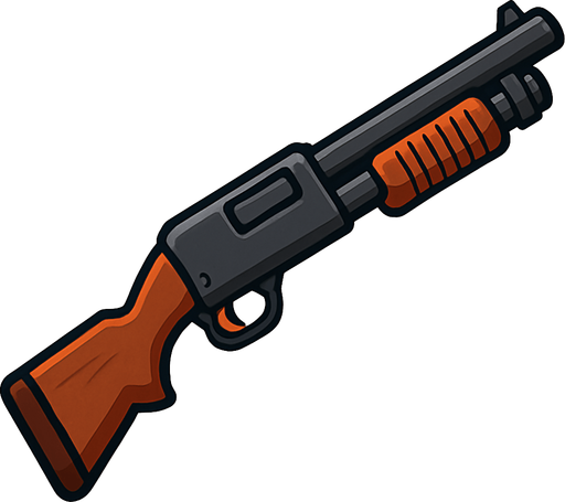 Pompalı Tüfek.
In-Game asset.  2d.  High contrast.  No shadows