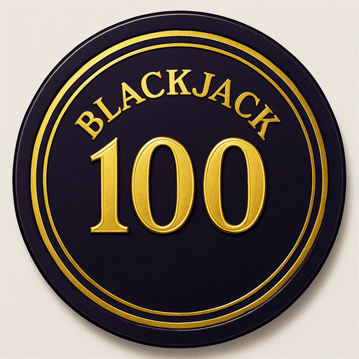 "Crea un asset para una ficha de casino de $100 para Blackjack.
Color Principal: Negro obsidiana o un púrpura real profundo.
Borde/Detalles: Dos o tres franjas finas en un color que contraste fuertemente, como dorado brillante o blanco.
Valor: El número '100' grande y claro en el centro, en dorado o blanco, con una tipografía de casino.
Estilo: Lujoso, premium, coherente con 'La Tentación Dorada'. Esta debe ser la más impresionante visualmente.".
In-Game asset.  2d.  High contrast.  No shadows que el texto blackjack se encuentre arriba