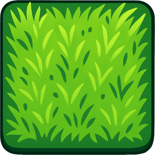 square grass tile on top viewing.
In-Game asset.  2d.  High contrast.  No shadows