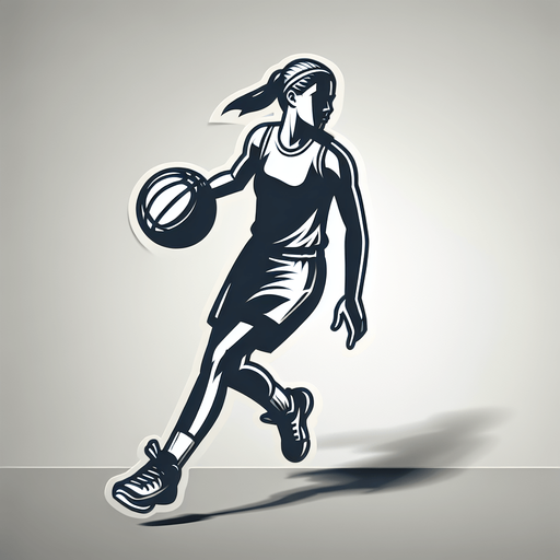 basketball player.
Single Game Texture. In-Game asset. 2d. Blank background. High contrast. No shadows.