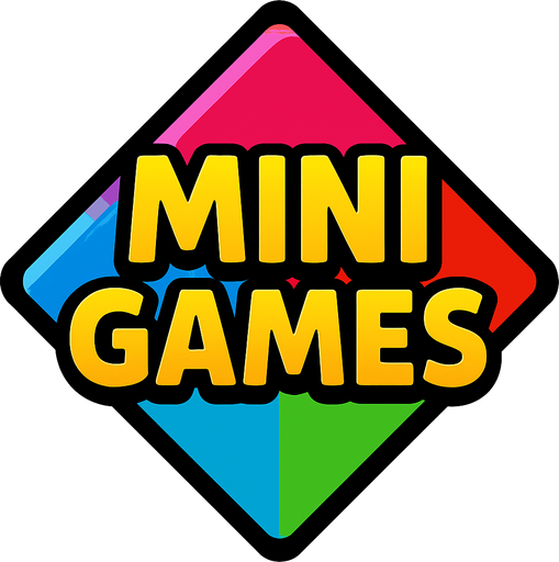 Diamond shaped colourful mini games button.
In-Game asset.  2d.  High contrast.  No shadows