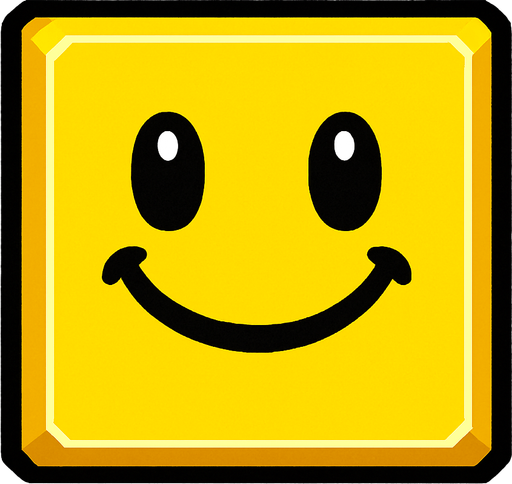 Happy yellow block.
In-Game asset.  2d.  High contrast.  No shadows