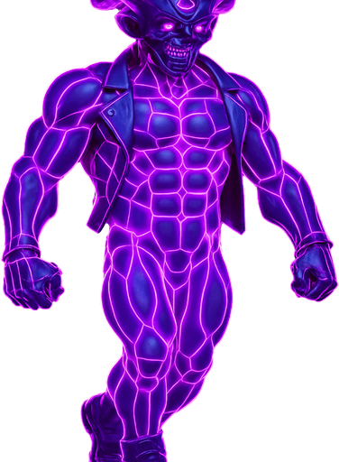 bare segmented neon cyberpunk pecs abs muscles robot monster hunk Neon cyberpunk 3d hologram corporate occult demon android mecha robot sentinel guard soldier machine monster fully in frame no part cut off no background anime futuristic Background removed, "Full-body character, entirely in frame, no cropping of face, head, or feet" "Complete character visible, from head to toe, fully centered in the image" "Entire character, including face and boots, fully within the frame" Character fully contained within a square frame, no edges cut off horns through boots Walking animation forward Neon purple