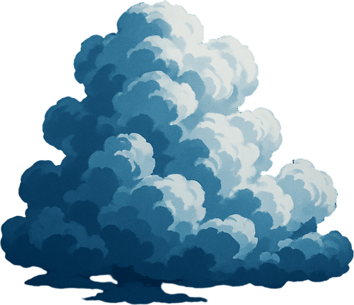 Nube realista de noche.
In-Game asset.  2d.  High contrast.  No shadows