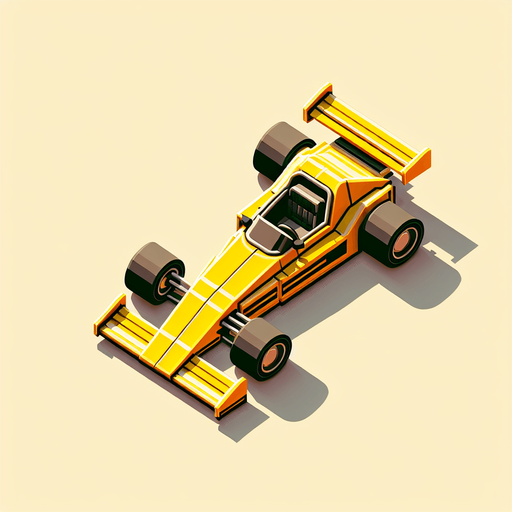 top down view of arcade racing car with the yellow color.
Single Game Texture.  In-Game asset.  2d.  Blank background.  High contrast.  No shadows