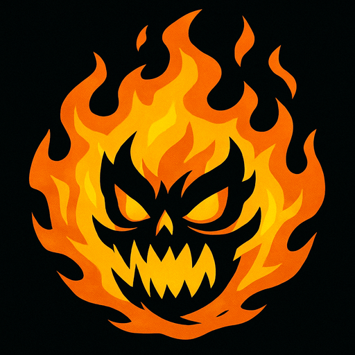 roh jahat bentuk orb api.
In-Game asset.  2d.  High contrast.  No shadows