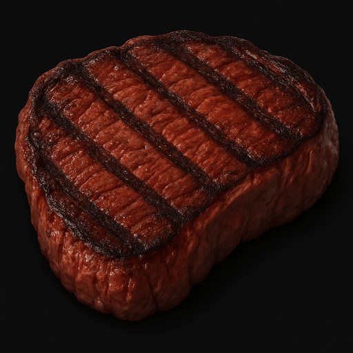 Steak - Gerçekçi - Yazısız.
In-Game asset.  2d.  High contrast.  No shadows