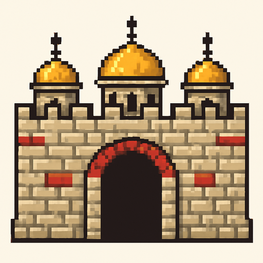 ottoman walls pixel.
In-Game asset.  2d.  High contrast.  No shadows