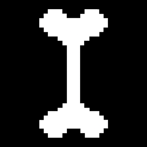 make bones like undartale sans but just one bone.
In-Game asset.  2d.  High contrast.  No shadows
