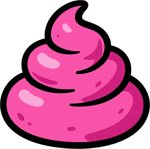 Caca rosada.
In-Game asset.  2d.  High contrast.  No shadows