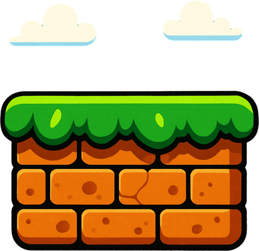 Mario platformu.
In-Game asset.  2d.  High contrast