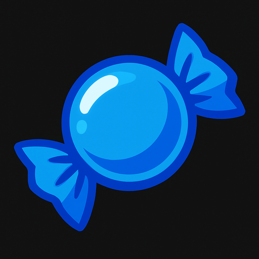 Mavi şeker.
In-Game asset.  2d.  High contrast.  No shadows