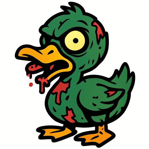 zombie duck.
In-Game asset.  2d.  High contrast.  No shadows