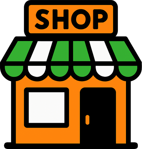 Shop icon.
In-Game asset.  2d.  High contrast.  No shadows