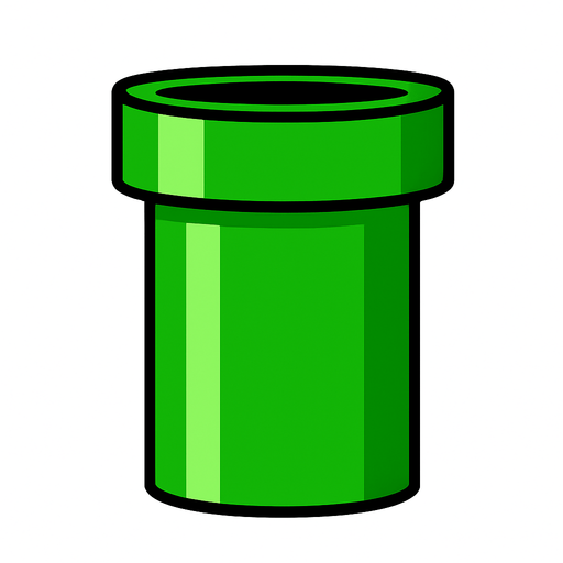 green pipe.
In-Game asset.  2d.  High contrast.  No shadows