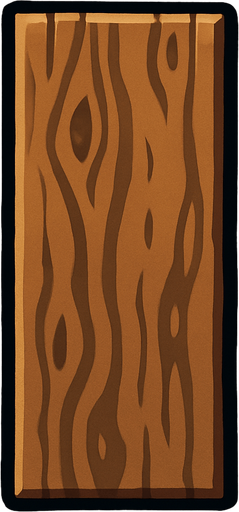 wood pole rectangular flat.
In-Game asset.  2d.  High contrast.  No shadows