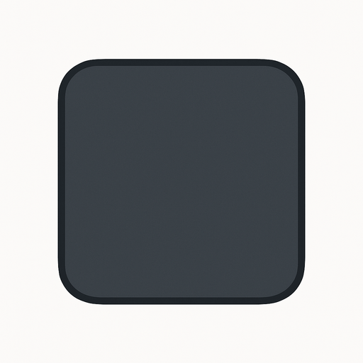 Dark grey square with round corners, flat shaded, hyper casual game.
Single Game Texture. In-Game asset. 2d. Blank background. High contrast. No shadows.