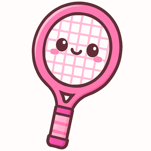 Raquette rose cute.
In-Game asset.  2d.  High contrast.  No shadows