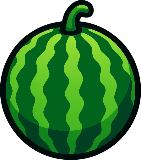 a 2D melon.
In-Game asset.  2d.  High contrast.  No shadows