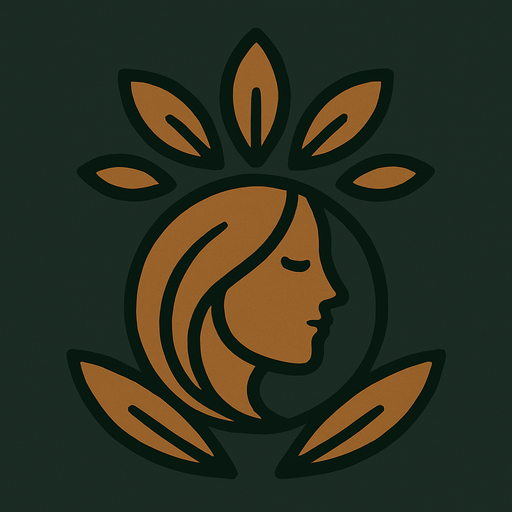 El símbolo de Gaia, sin texto, color verde y café