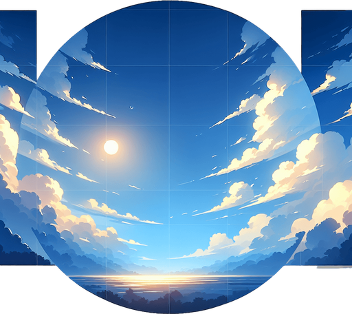 Daytime sky.
Single Game Texture.  In-Game asset.  2d.  Blank background.  High contrast.  No shadows