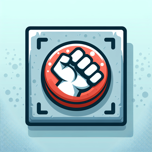 strong button, cartoon, blank background, 2d.
Single Game Texture.  In-Game asset.  2d.  Blank background.  High contrast.  No shadows