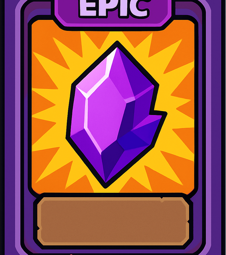 epic card.
In-Game asset.  2d.  High contrast.  No shadows