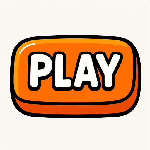 a cartoon style 3d button that says Play..
In-Game asset.  2d.  High contrast.  No shadows
