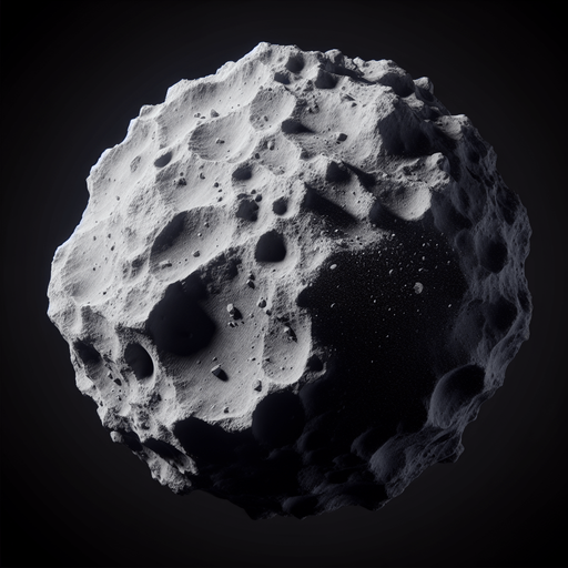 asteroid.
Single Game Texture.  In-Game asset.  Blank background.  High contrast.  No shadows