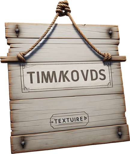 вывеска на двух ниточках с надписью: TImakovDS.
Single Game Texture. In-Game asset. 2d. Blank background. High contrast. No shadows.