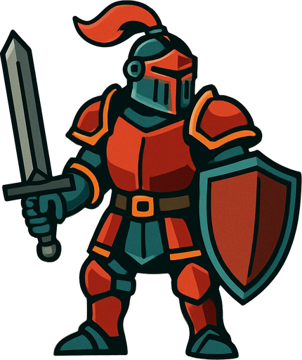 Zırhlı Savaşçı.
In-Game asset.  2d.  High contrast.  No shadows