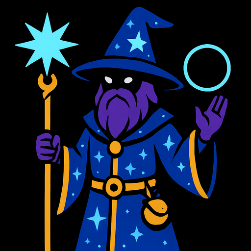 Mago astral.
In-Game asset.  2d.  High contrast.  No shadows