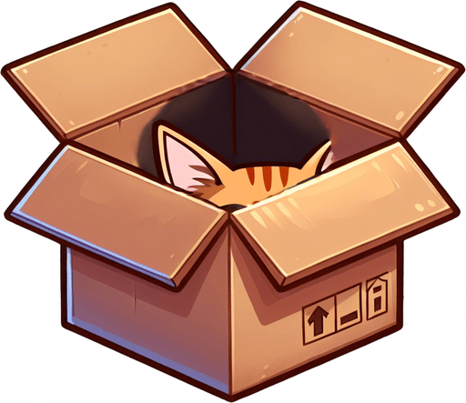 Head of a cute ginger cat peeking from a box