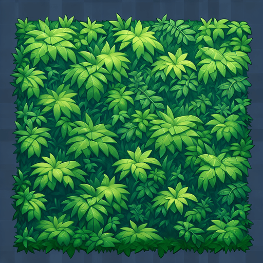 jungle grass.
Single Game Texture.  In-Game asset.  2d.  Blank background.  High contrast.  No shadows