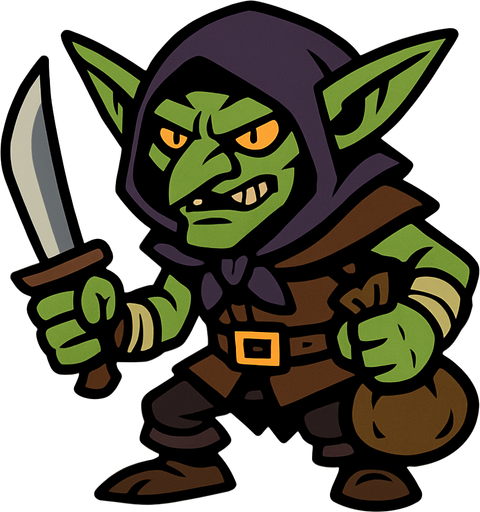 haydut goblin.
In-Game asset.  2d.  High contrast.  No shadows