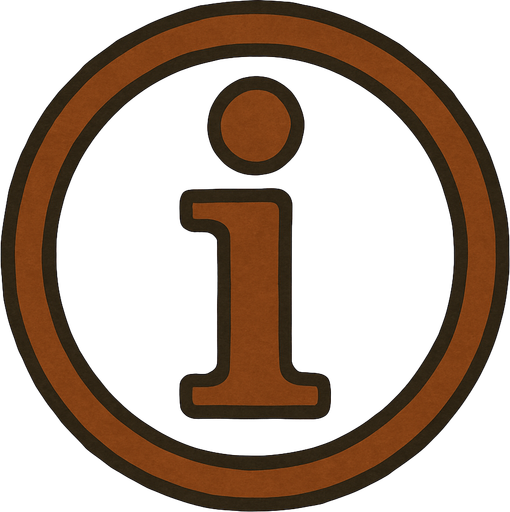 Information symbol in professor Layton game style artwork.
In-Game asset.  2d.  High contrast.  No shadows