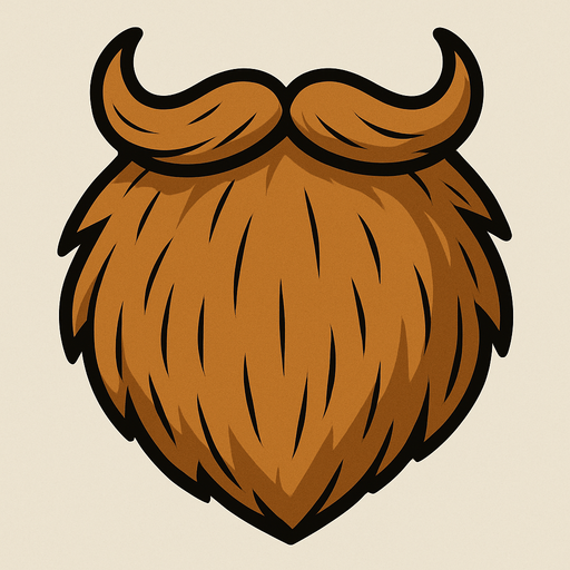 Big light brown beard.
In-Game asset.  2d.  High contrast.  No shadows