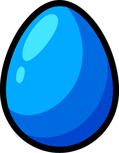 BLUE EGG.
In-Game asset.  2d.  High contrast.  No shadows