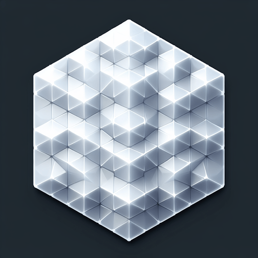 single simple empty white hexagon tile made with transparent gelly.
Front view. Modern game style