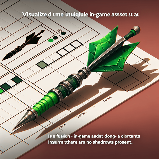 mızrak gibi ama dart karışımı yeşil dart.
Single Game Texture.  In-Game asset.  2d.  Blank background.  High contrast.  No shadows