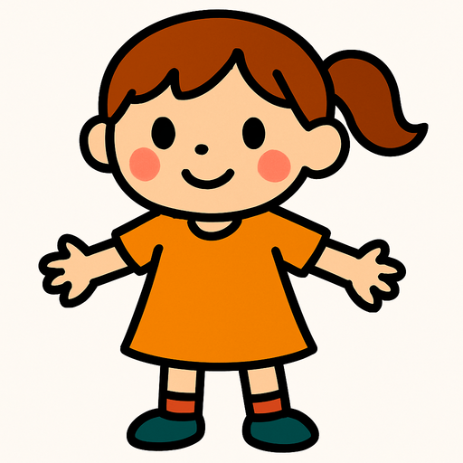 petite fille.
In-Game asset.  2d.  High contrast.  No shadows