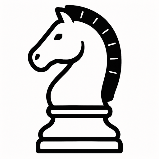 White Knight Chess But let it be white on the inside.
In-Game asset.  2d.  High contrast.  No shadows