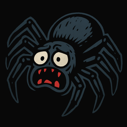 araña miedo.
In-Game asset.  2d.  High contrast.  No shadows