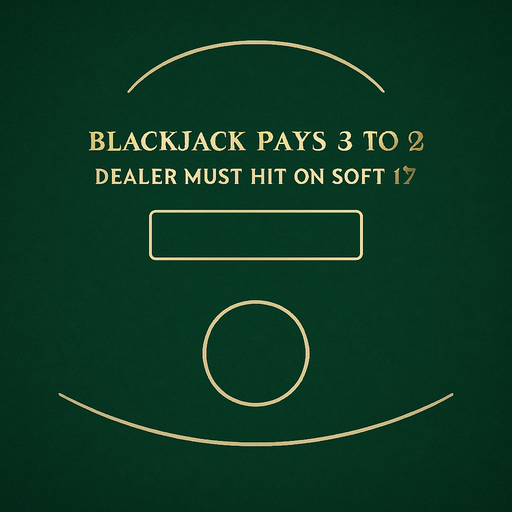 "Crea un asset de fondo para la mesa de Blackjack de un casino virtual, diseñada específicamente para un solo jugador.

Características visuales:

Material: Debe ser un fieltro de casino de alta calidad. El color principal debe ser un verde esmeralda profundo y rico, con una textura sutil que simule el fieltro real (sin ser demasiado ruidosa o distractora).

Diseño de la Mesa: Incluye las líneas y marcadores clásicos de una mesa de Blackjack, adaptada para un único jugador:

Un arco o semicírculo claro para la posición del crupier, ubicado en la parte superior de la mesa.

Una única área claramente definida para la posición del jugador, ubicada frente a la posición del crupier. Esta posición debe tener un círculo para la apuesta.

Un área designada para las cartas del crupier.

Si es posible, incluye un texto sutil y elegante en dorado o blanco que indique las reglas básicas del Blackjack, como "BLACKJACK PAYS 3 TO 2" y "DEALER MUST HIT ON SOFT 17" (o las reglas que prefiera.
In-Game asset.  2d.  High contrast.  No shadows